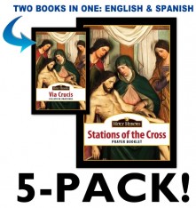 Bi-lingual "Stations of the Cross" Prayer Booklet - 5-PACK (English & Spanish)